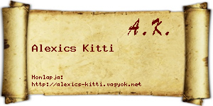 Alexics Kitti névjegykártya