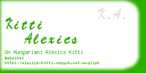 kitti alexics business card